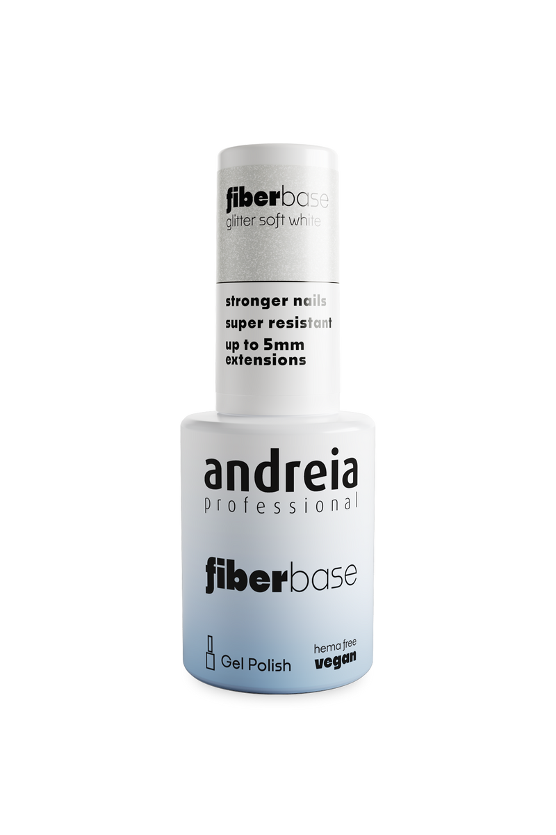 Andreia Gel Polish Base de Esmalte en Gel Fiber Base 06. Glitter Soft White