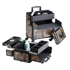 Maleta trolley  4 cuerpos leopardo 2 en 1 eurostil