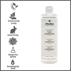 D´Bullón Agua Micelar para Pieles Sensibles. Desmaquilla y limpia. Limpiador facial sin alergenos. Desmaquillante - 400 ml