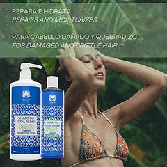 Válquer Profesional Champú Total Repair Zero % sin sal, sin sulfatos, sin parabenos y sin Siliconas. Cabellos dañados y secos. Vegano. Reparación capilar - 400 ml