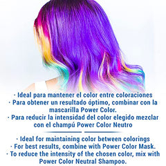 Valquer Profesional Champú Power Color cabellos teñidos. Vegano Y Sin Sulfatos (Plata). Potenciador color cabello - 400 ml.