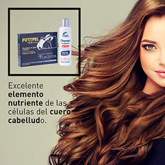 Pack capilar con loción capilar 6 ampollas de 15 ml + champú de 200 ml a base de placenta. Combate la caspa, grasa, seborrea y caída del cabello. Cabellos frágiles y quebradizos