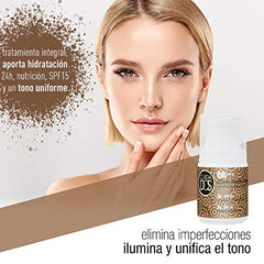 Cuidados BB Cream con protector solar SPF 15 . Elimina imperfecciones. Crema facial con color. Hidratación y nutrición 24 horas. Tono uniforme- 50 ml