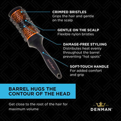 Denman DH43 Cepillo ceramic, 43 mm, color naranja