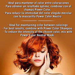 Válquer Professional Mascarilla Power Color cabellos teñidos. Vegano y sin sulfatos (Rojo). Potenciador color pelo- 275 ml