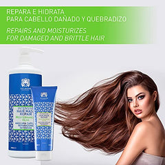 Valquer Profesional Mascarilla Capilar Reparadora Intensiva de Oliva. Reestructurante. Cabellos secos y dañados. Sin sulfatos, sin sal. Vegano. Reparación cabello 250ml