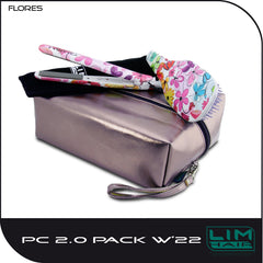 Lim Hair Pack 2.0 W 22 Plancha + Cepillo Estampado Flores + Bolso