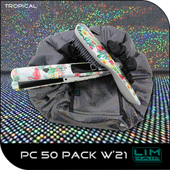 LIM HAIR PACK 5.0 W 21 PLANCHA + CEPILLO ESTAMPADO TROPICAL + BOLSO