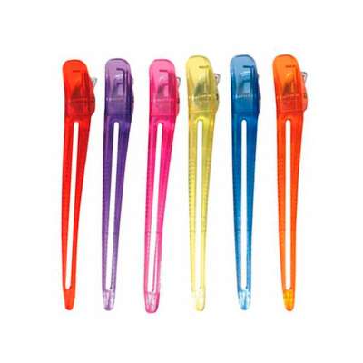 Pinzas peuqueña metal y plástico - varios colores 6 unidades 12cm eurostil